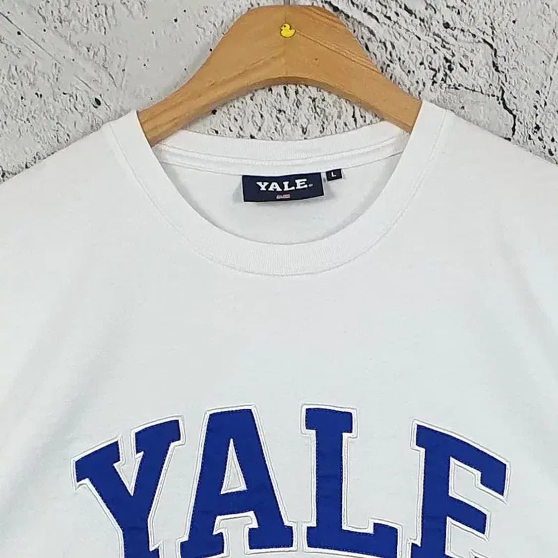 예일 YALE 아메카지 자수로고 반팔 티 화이트 L 1000437 상품이미지4