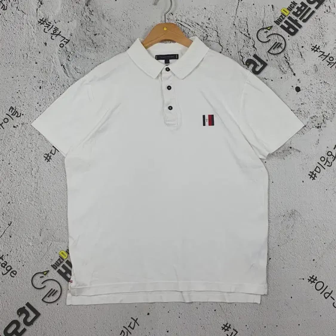 타미힐피거 TOMMY 반팔 슬림핏 카라티 화이트 L 1000153 상품이미지1