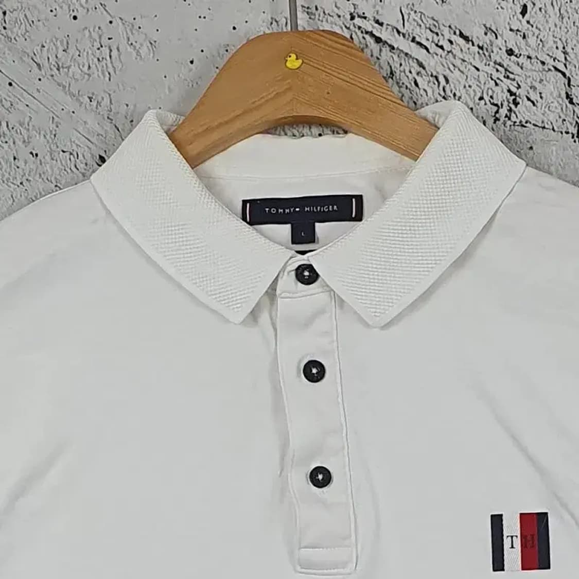 타미힐피거 TOMMY 반팔 슬림핏 카라티 화이트 L 1000153 상품이미지4