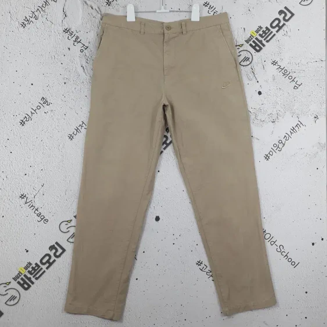 나이키 NIKE 퓨추라 면 자수 바지 베이지 34X32 4300011 상품이미지1