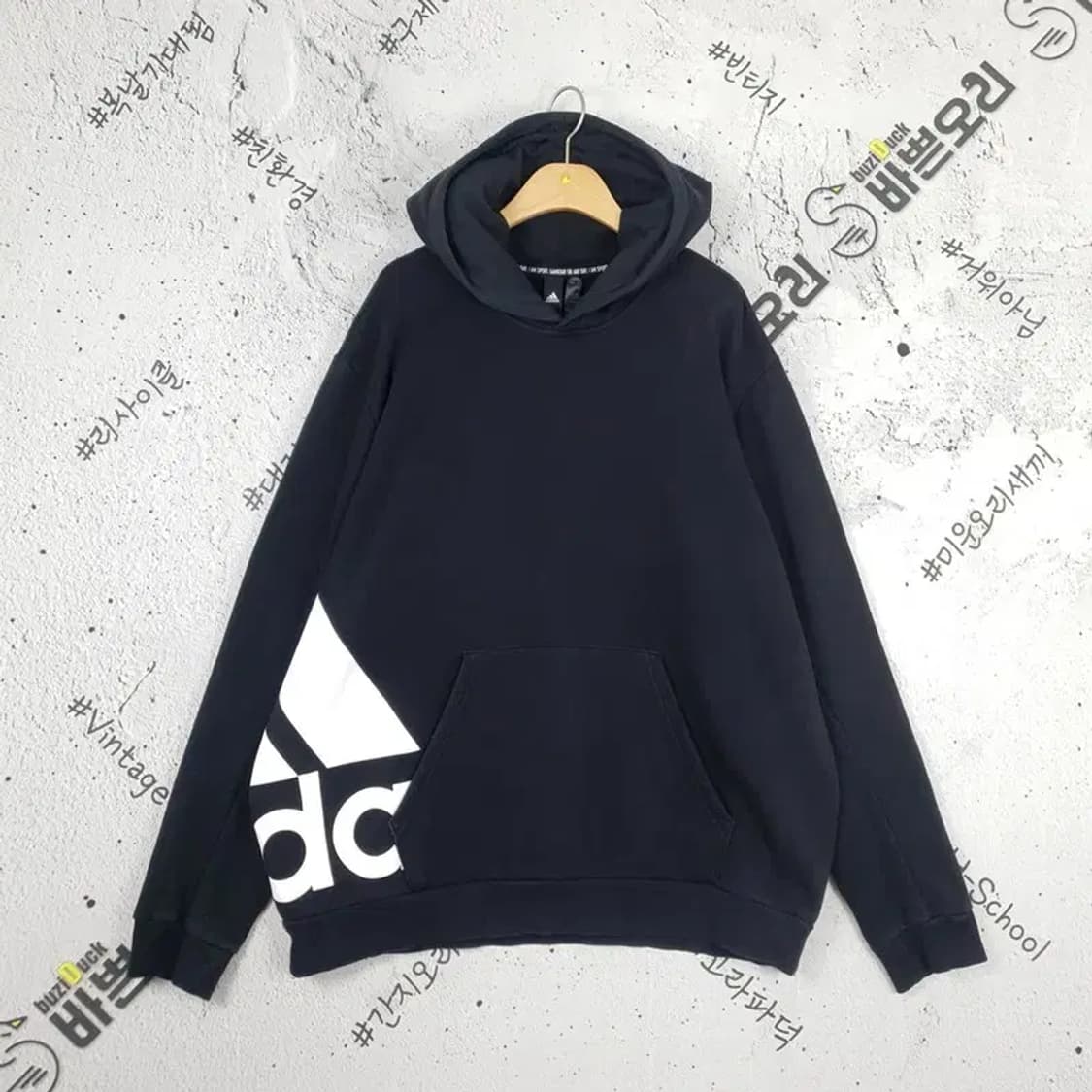 아디다스 ADIDAS 퍼포먼스 기모 오버핏 후드티 블랙 2300106 상품이미지1