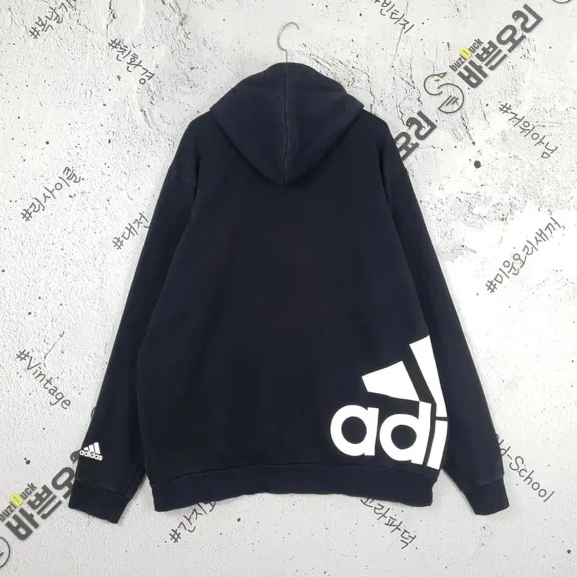 아디다스 ADIDAS 퍼포먼스 기모 오버핏 후드티 블랙 2300106 상품이미지2