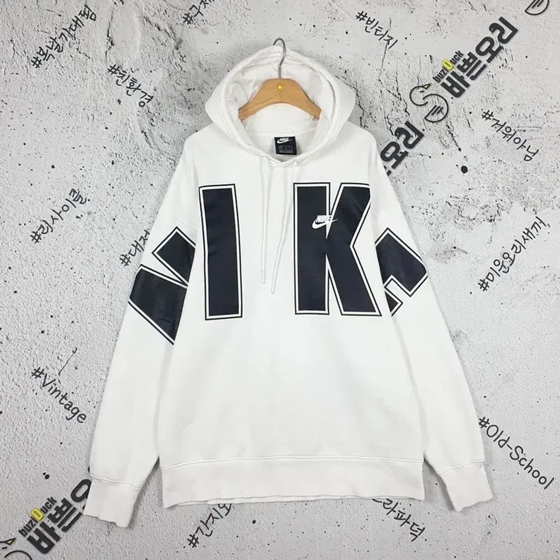 나이키 NIKE 오버핏 빅로고 스펠아웃 후드티 화이트 2300110 상품이미지1