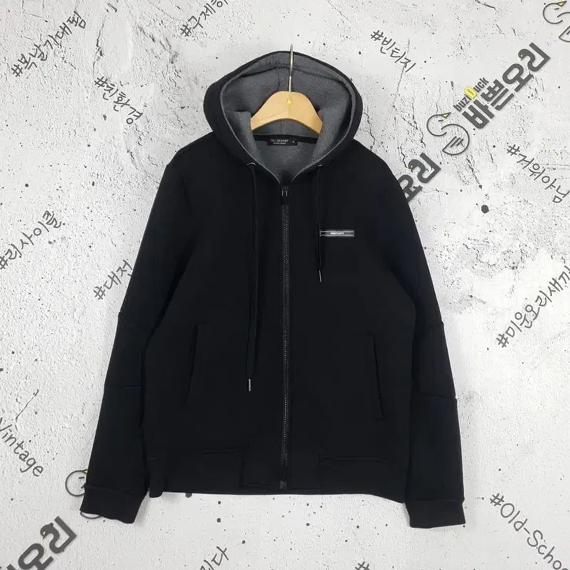TBJ NEARBY 후드 집업 블랙 그레이 2300113 상품이미지1