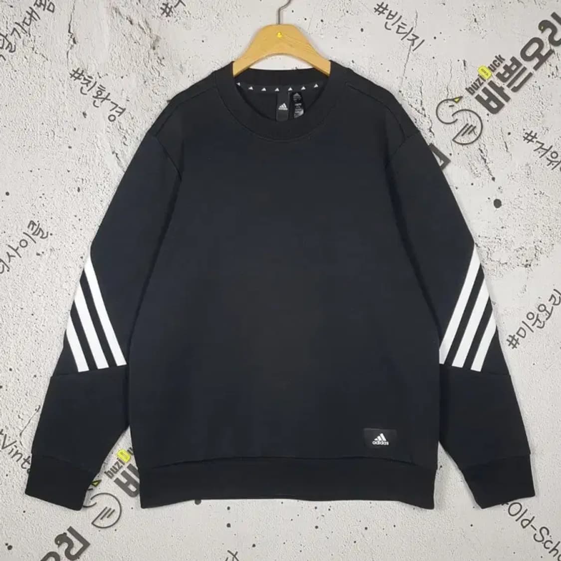 아디다스 ADIDAS 3S 스웨트 맨투맨 블랙 2XL 2200225 상품이미지1