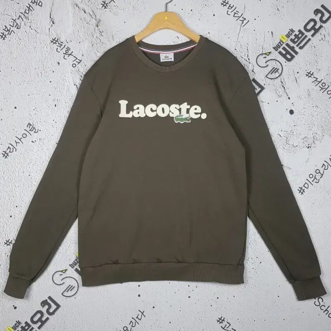 라코스테 LACOSTE 스웨트 맨투맨 카키 5 2200226 상품이미지1