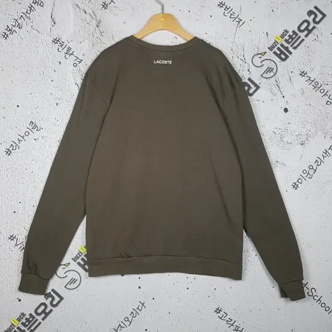 라코스테 LACOSTE 스웨트 맨투맨 카키 5 2200226 상품이미지2