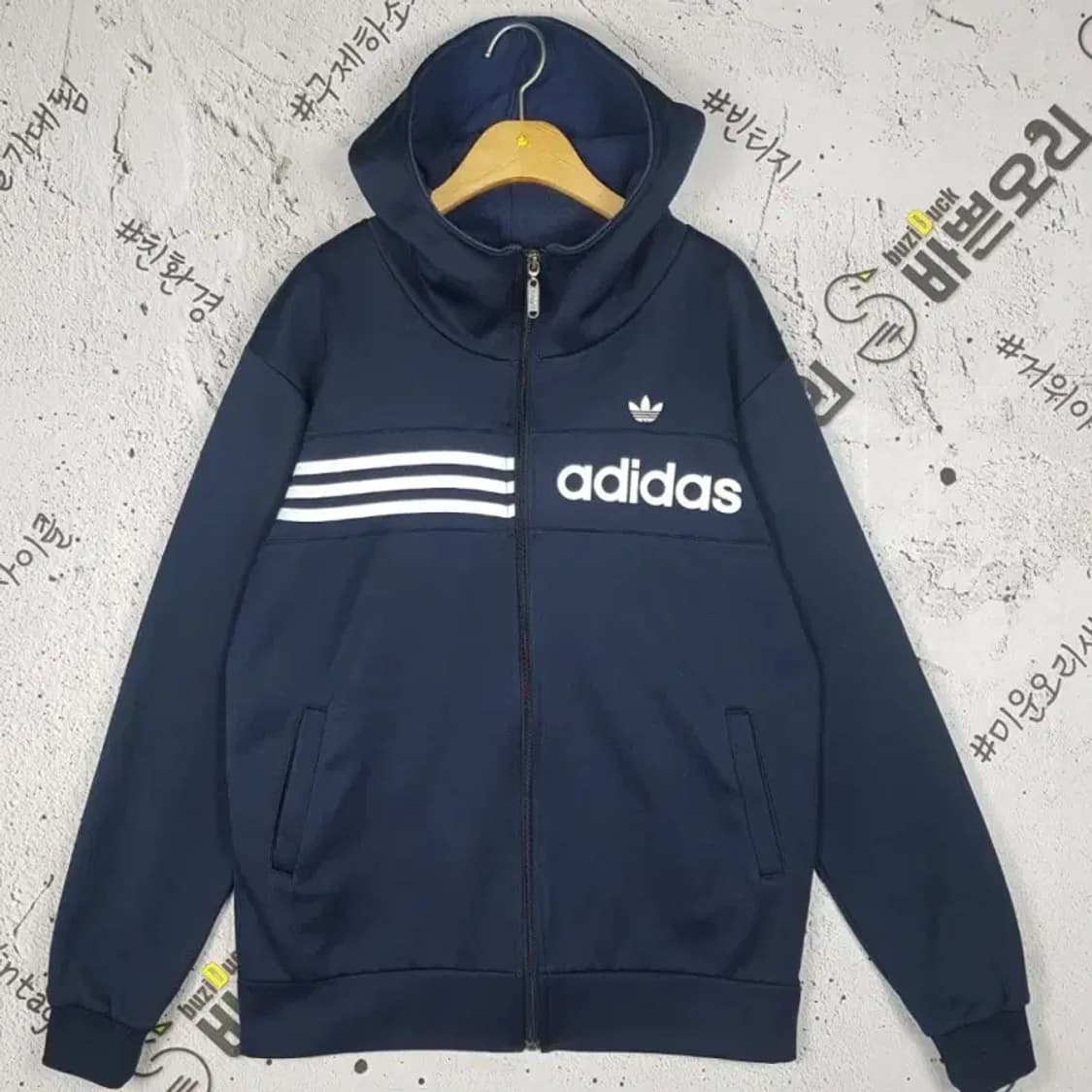 아디다스 ADIDAS 후드 집업 져지 네이비 95 3100234 상품이미지1
