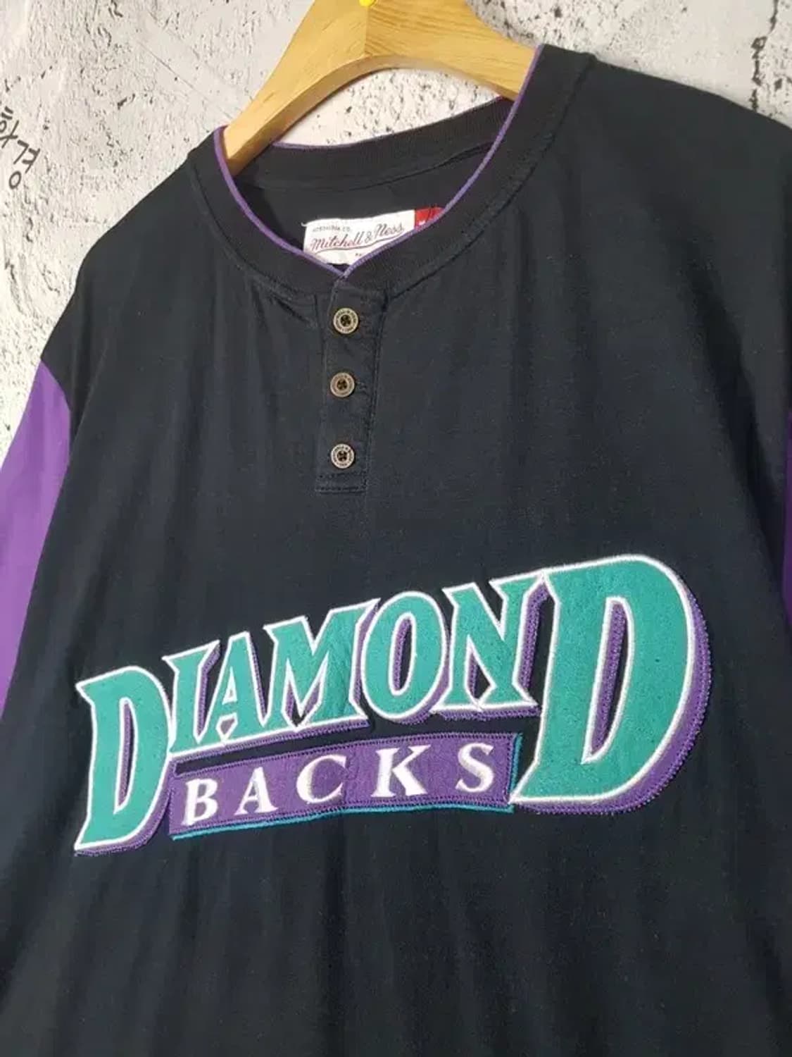 MITCHELL&NESS 애리조나 3/4 반팔 티 블랙 L 2100127 상품이미지5