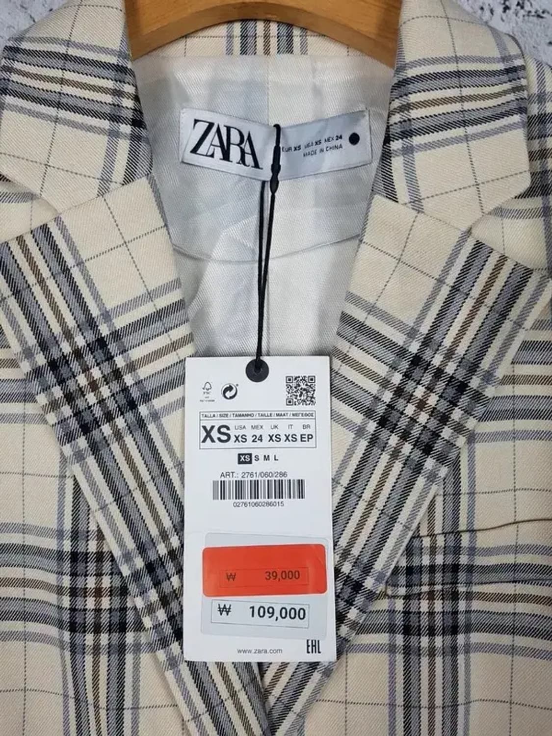 [새상품] 자라 ZARA 여성 블레이저 자켓 크림 XS 3200052 상품이미지5