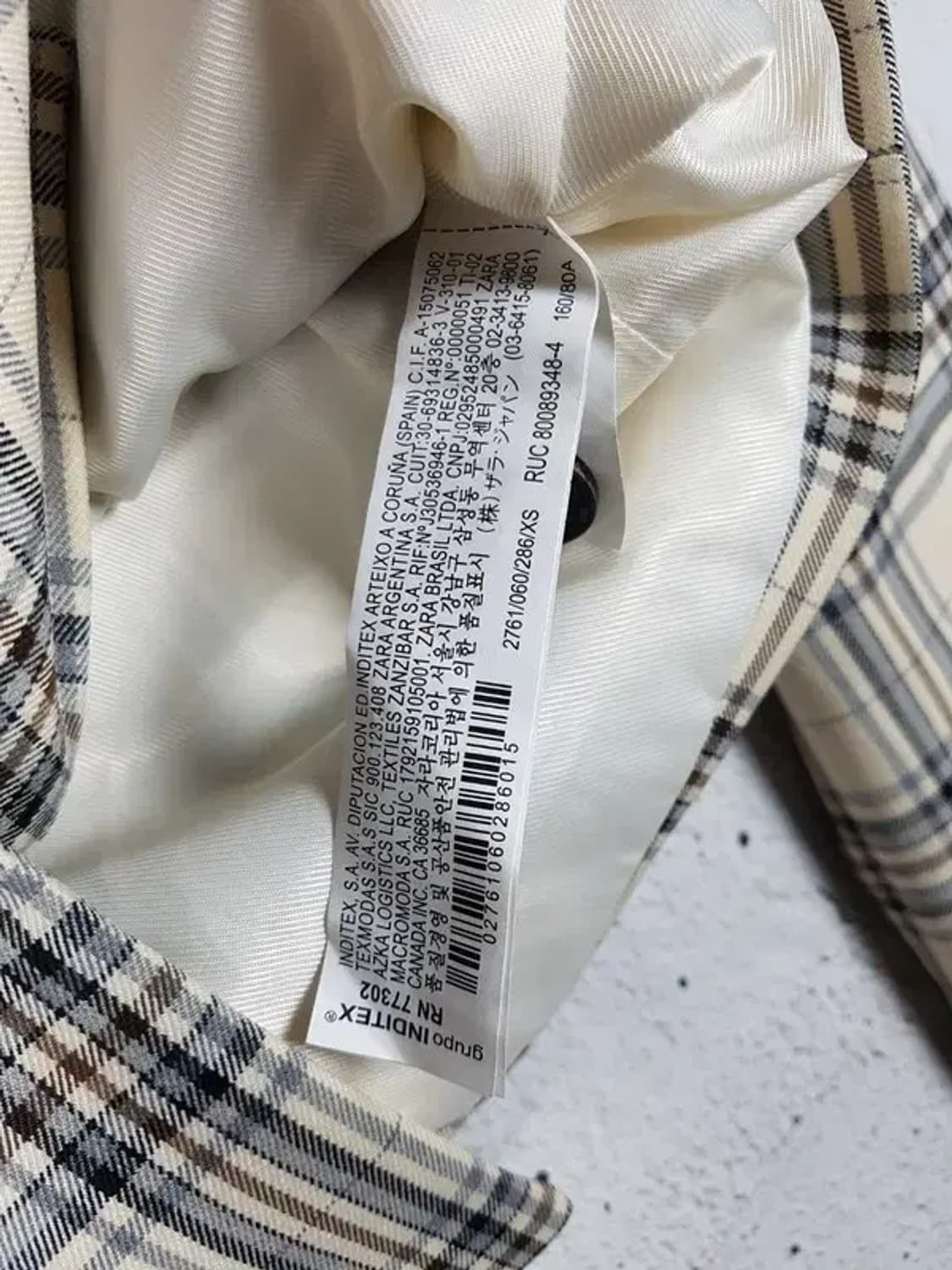 [새상품] 자라 ZARA 여성 블레이저 자켓 크림 XS 3200052 상품이미지6