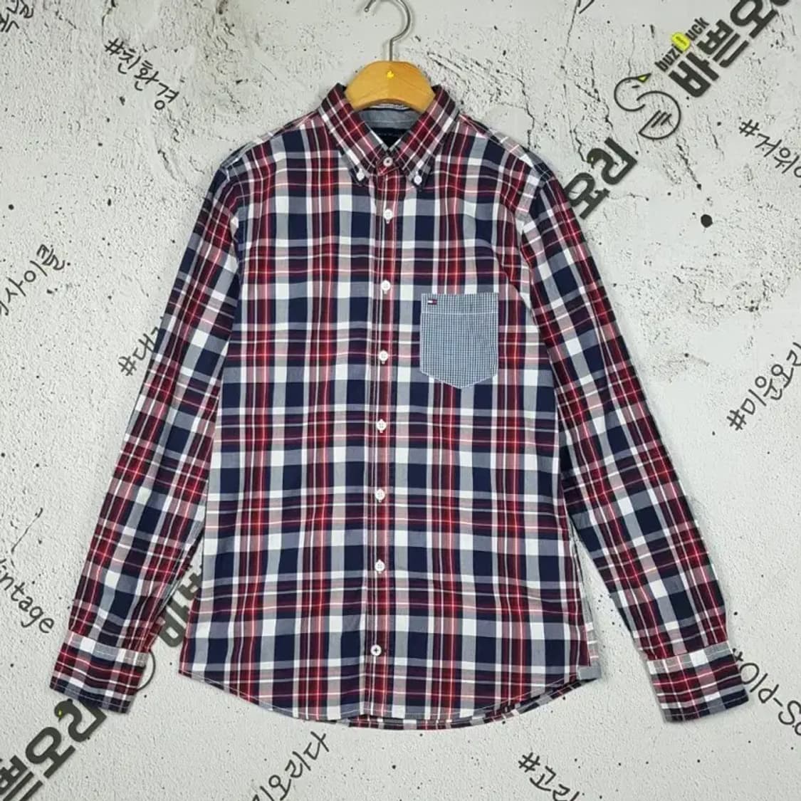 타미힐피거 TOMMY 여성 슬림핏 셔츠 레드 타탄 S 1100312 상품이미지1