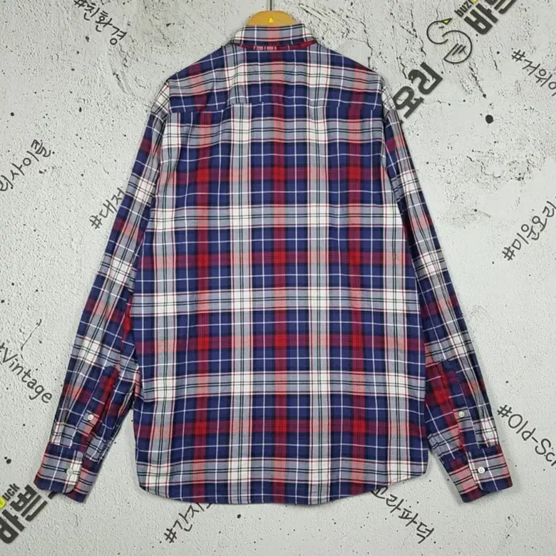 타미힐피거 셔츠 네이비 타탄체크 M 1100309 상품이미지2