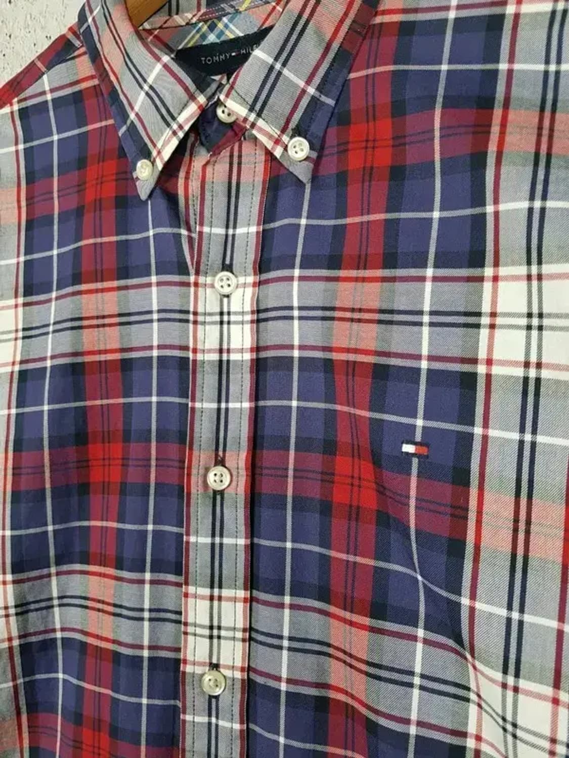 타미힐피거 셔츠 네이비 타탄체크 M 1100309 상품이미지3