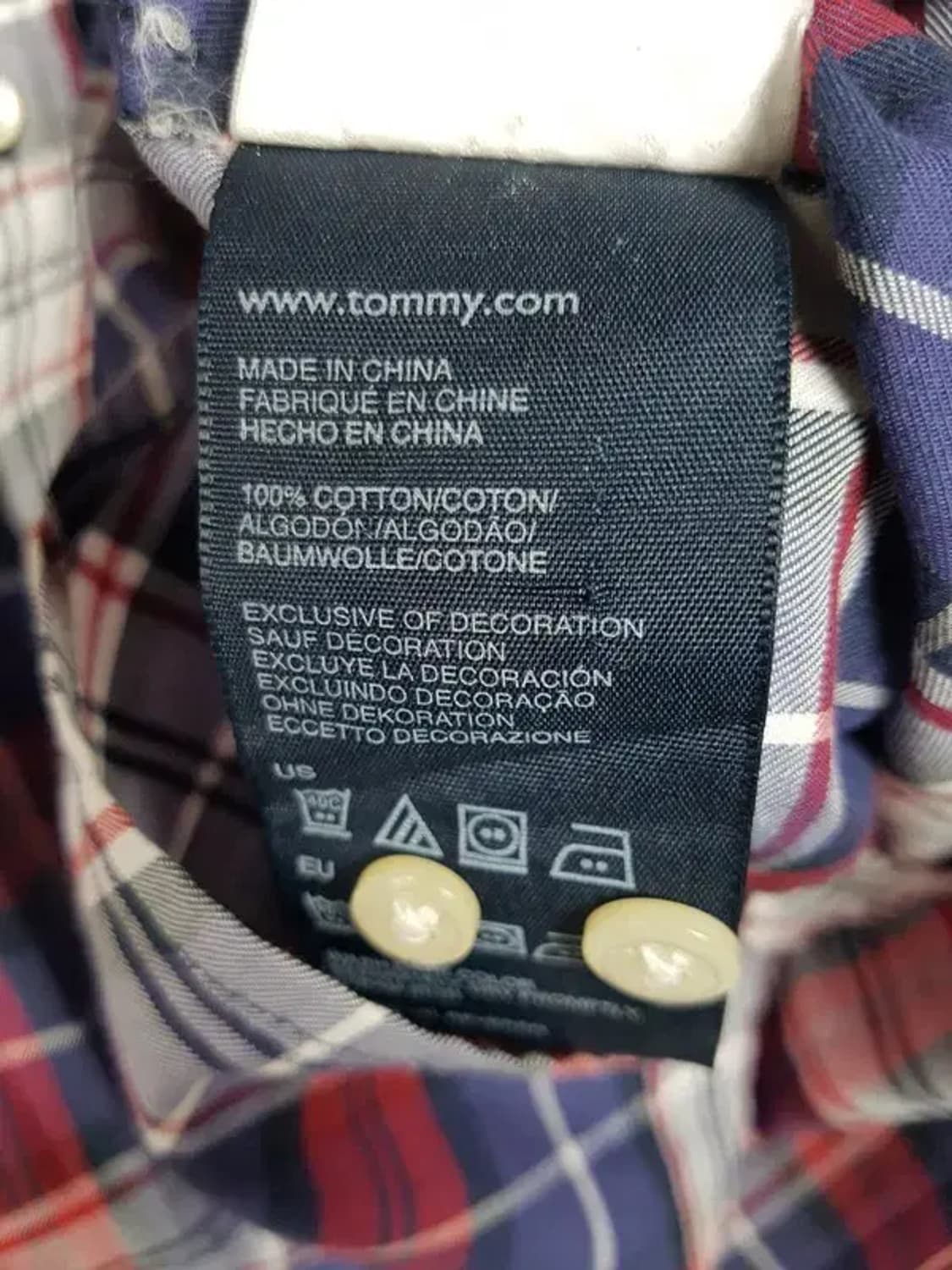 타미힐피거 셔츠 네이비 타탄체크 M 1100309 상품이미지5