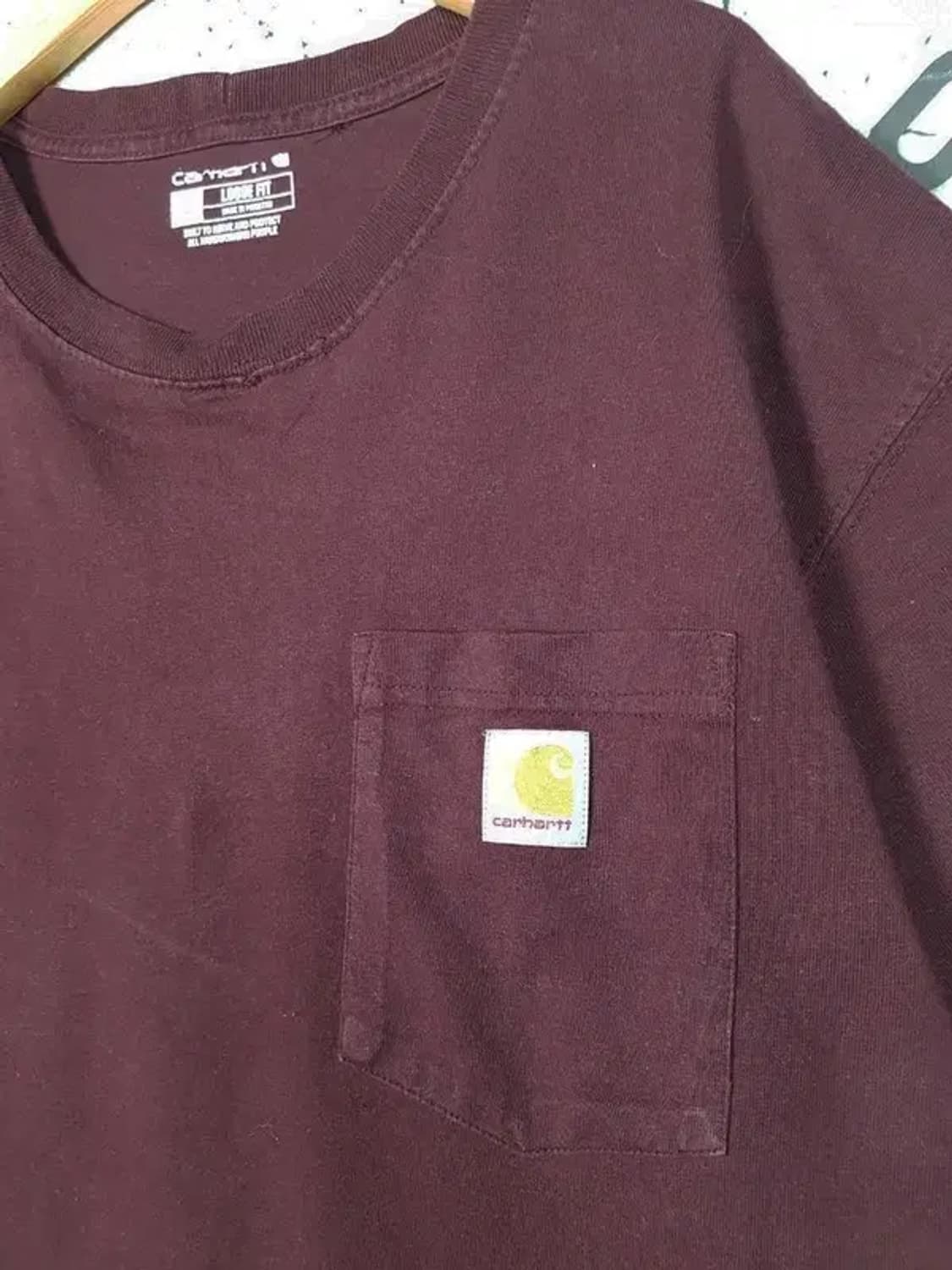 칼하트 포켓 반팔 티 빈티지 와인 L 1000473 상품이미지3