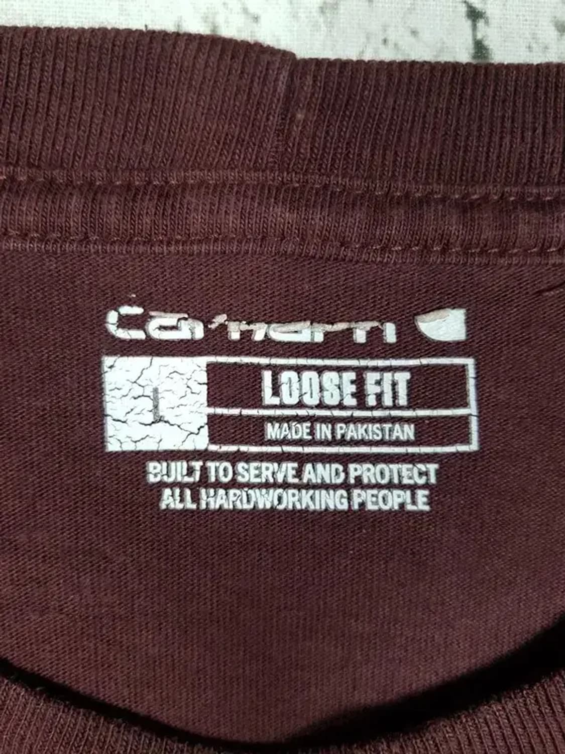 칼하트 포켓 반팔 티 빈티지 와인 L 1000473 상품이미지4