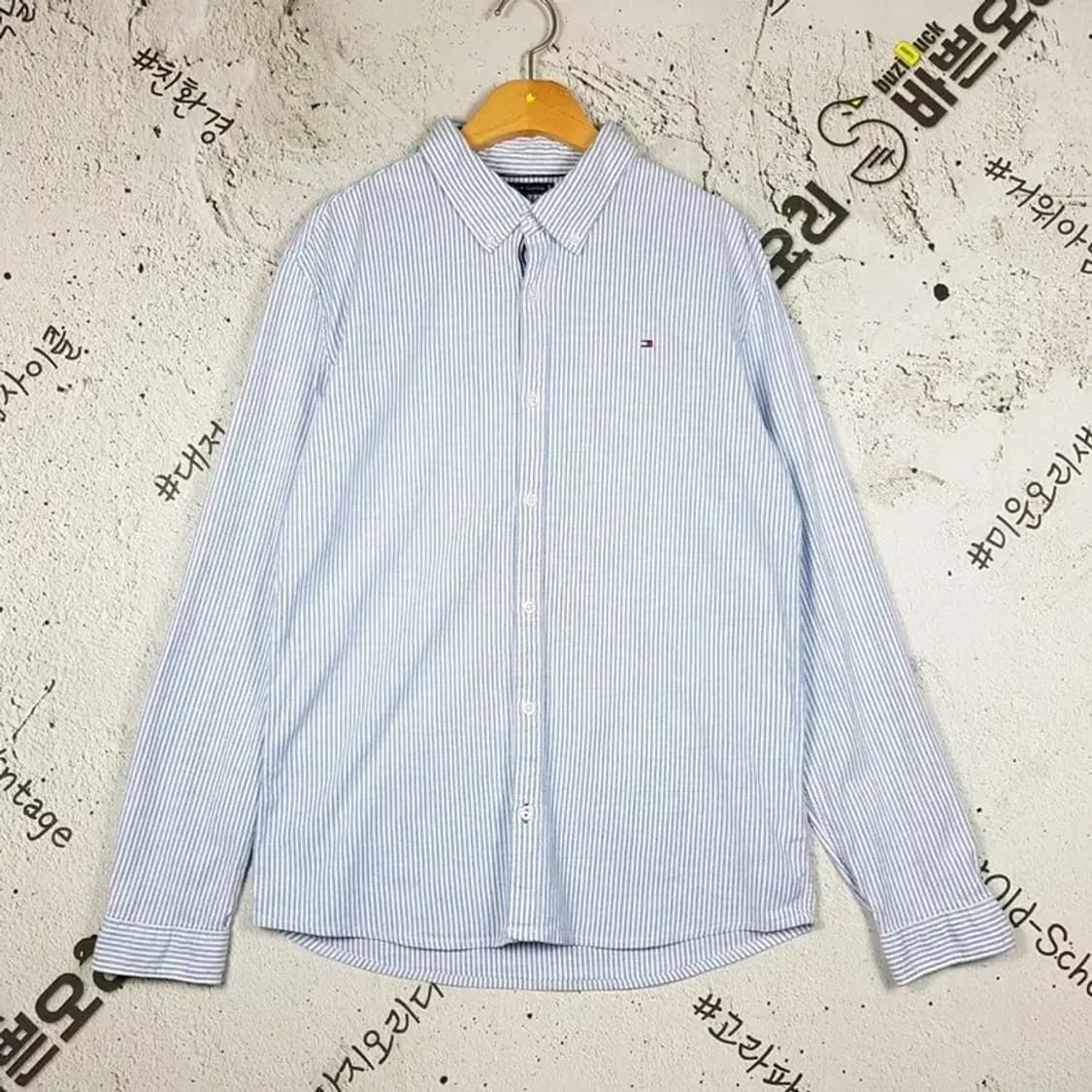 타미힐피거 셔츠 스트라이프 라이트 블루 176 1100310 상품이미지1