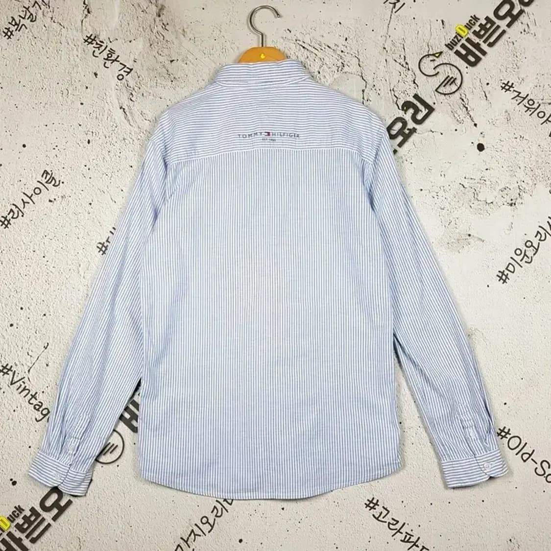 타미힐피거 셔츠 스트라이프 라이트 블루 176 1100310 상품이미지2