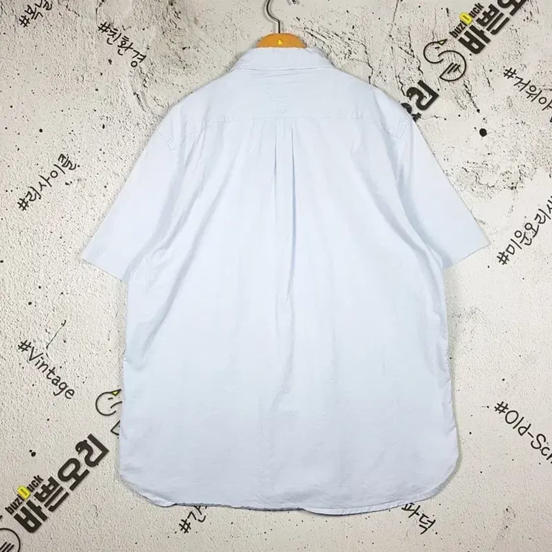 타미힐피거 레귤러핏 반팔 셔츠 라이트블루 XXL 1100313 상품이미지2