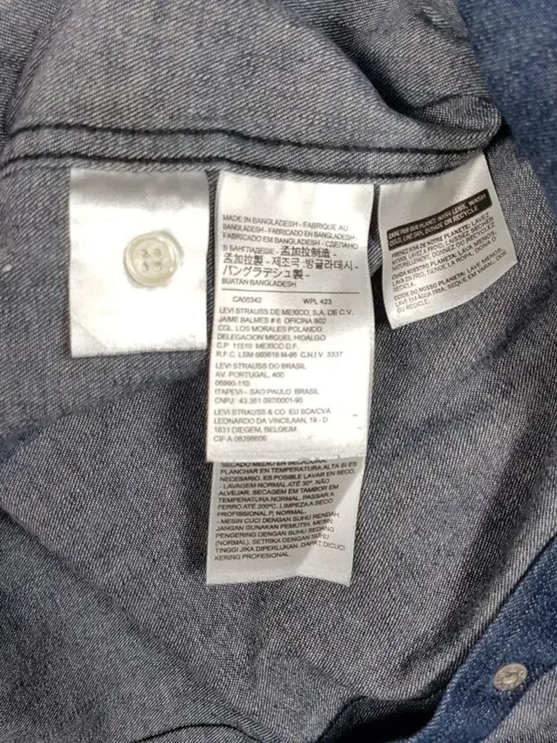 리바이스 타입1 웨스턴 데님 셔츠 긴팔 진청 S 1100316 상품이미지5