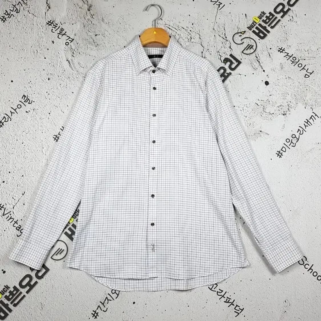 닥스 DAKS 셔츠 긴팔 화이트 테터솔체크 105 1100315 상품이미지1