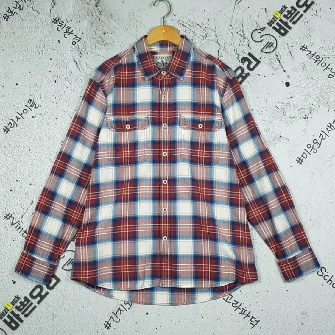 헤지스 HAZZYS 셔츠 긴팔 레드 타탄체크 105 1100317 상품이미지1