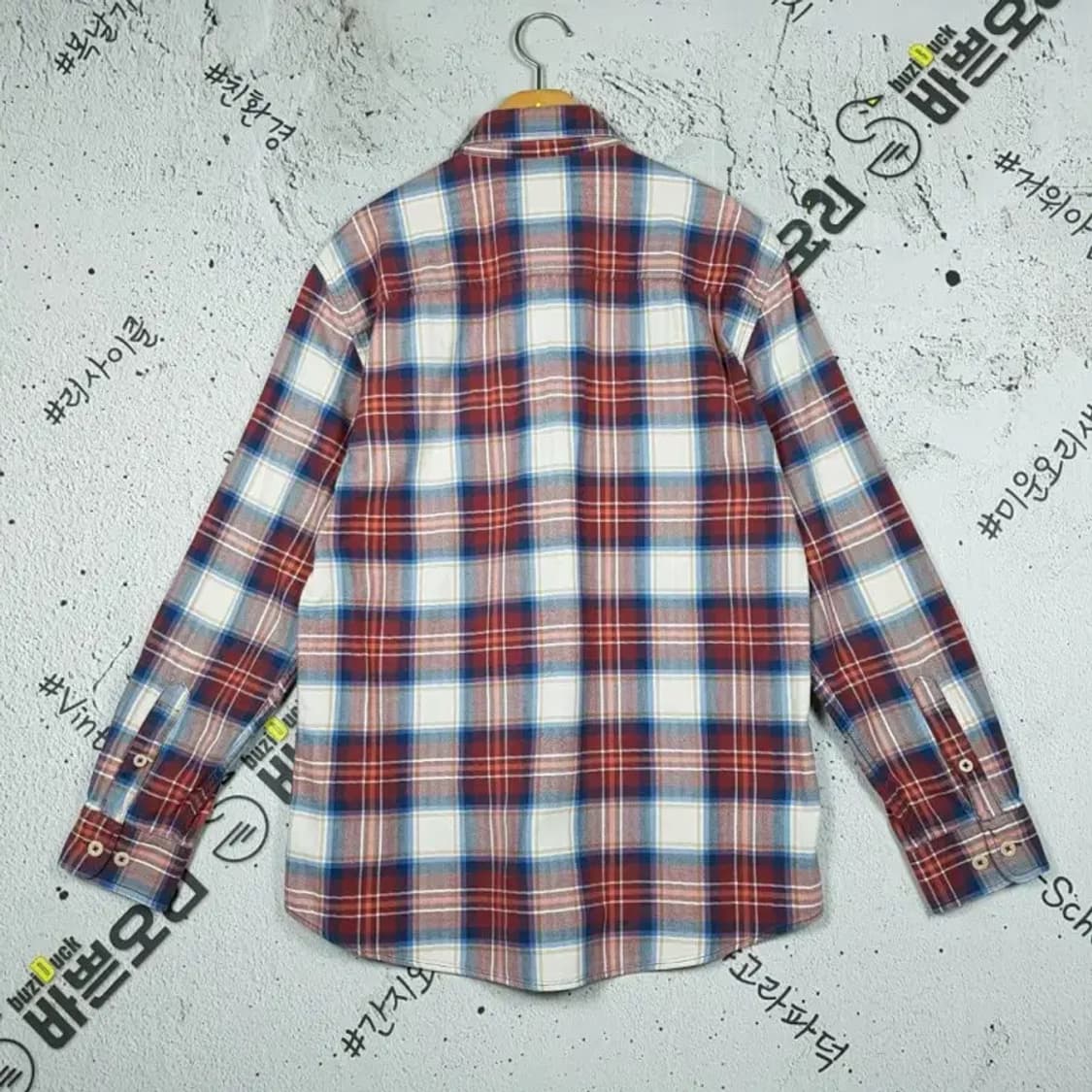 헤지스 HAZZYS 셔츠 긴팔 레드 타탄체크 105 1100317 상품이미지2