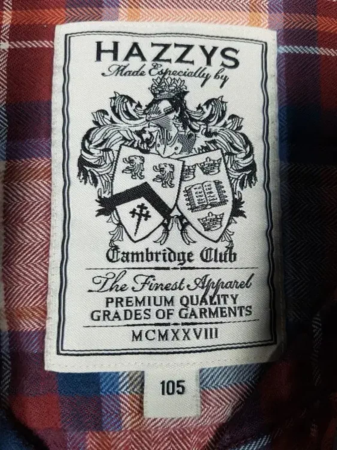 헤지스 HAZZYS 셔츠 긴팔 레드 타탄체크 105 1100317 상품이미지4