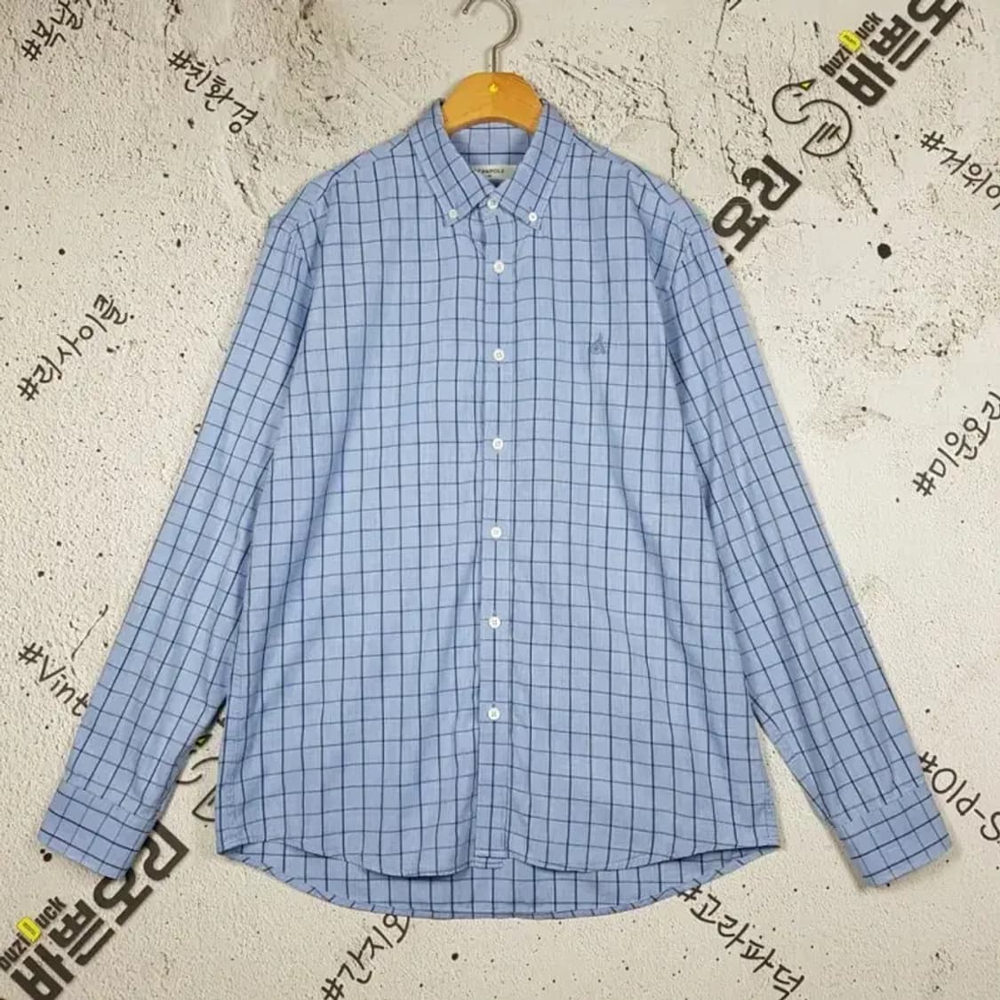 빈폴 셔츠 긴팔 라이트 블루 테터솔체크 105 1100318 상품이미지1