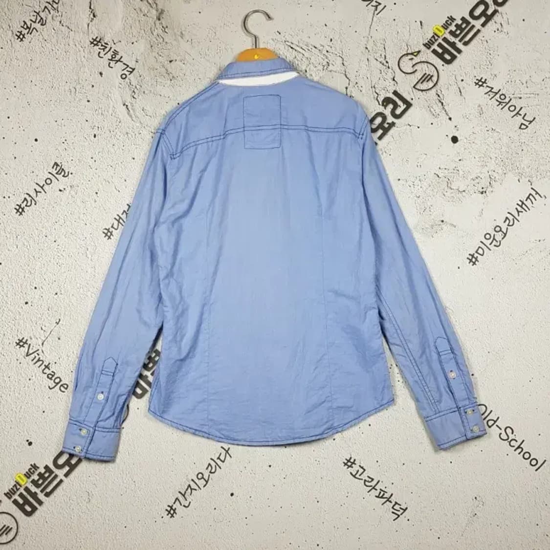 게스 GUESS 셔츠 긴팔 라이트 블루 솔리드 M 1100320 상품이미지2