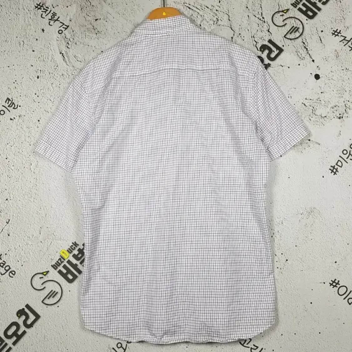 헤지스 HAZZYS 셔츠 반팔 화이트 테터솔체크 105 1100321 상품이미지2