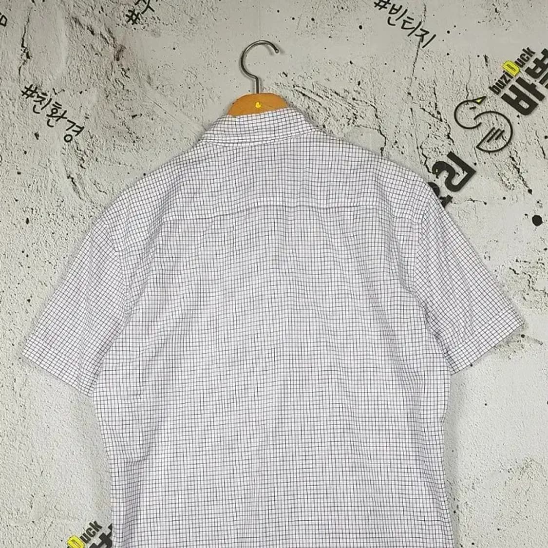 헤지스 HAZZYS 셔츠 반팔 화이트 테터솔체크 105 1100321 상품이미지5
