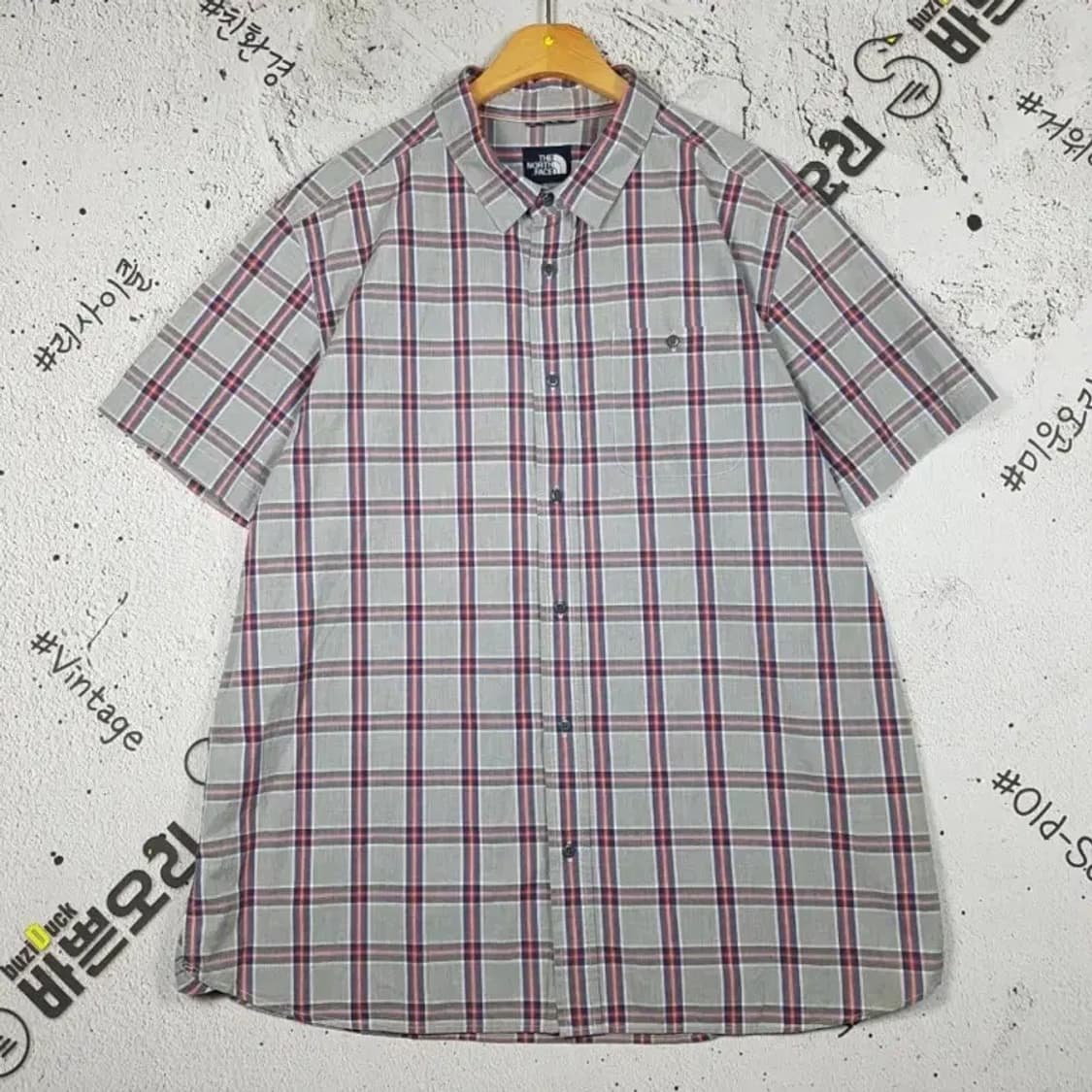 노스페이스 셔츠 반팔 라이트 그레이 윈도우페인 XXL 1100322 상품이미지1