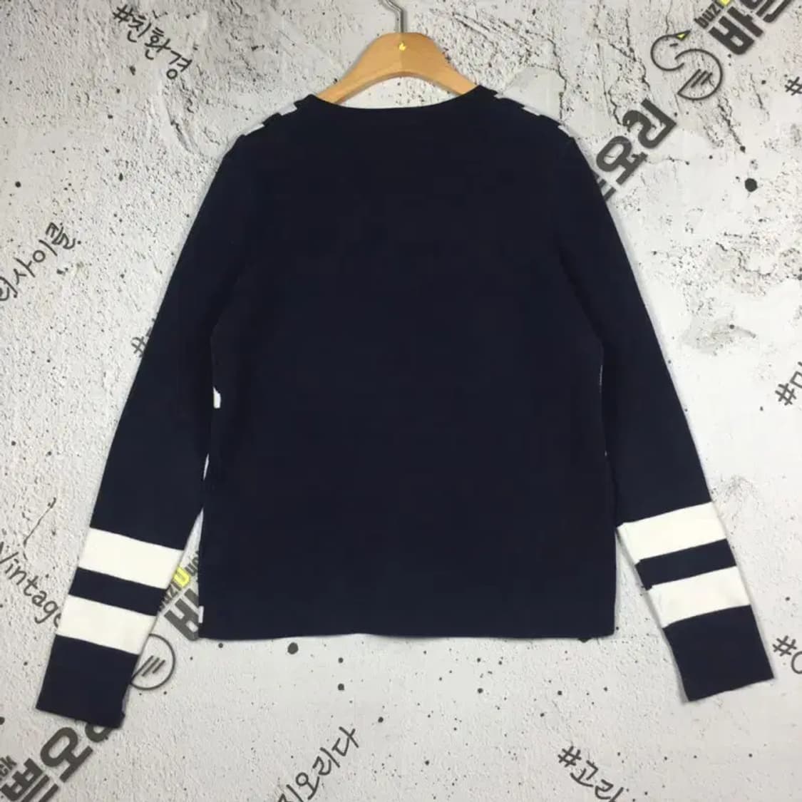 타미힐피거 레터링 라운드넥 여성 니트 네이비 S 2400093 상품이미지2