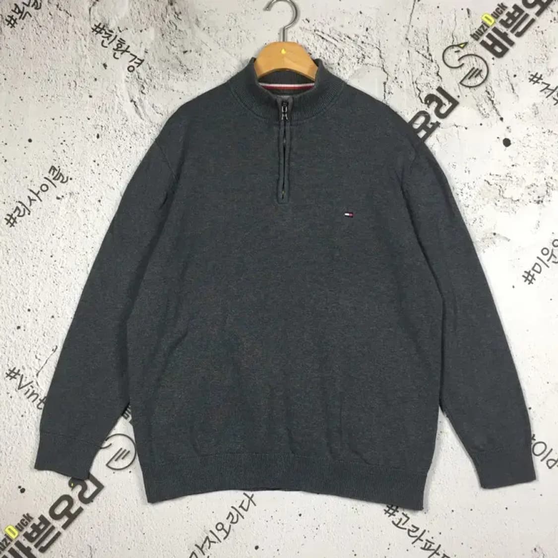 타미힐피거 TOMMY 하프집업 스웨터 니트 그레이 XXL 2400094 상품이미지1