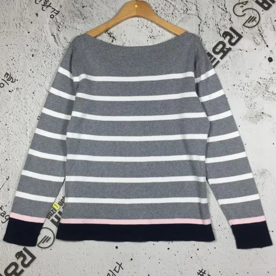 타미힐피거 TOMMY 여성 보트넥 니트 그레이 L 2400097 상품이미지2