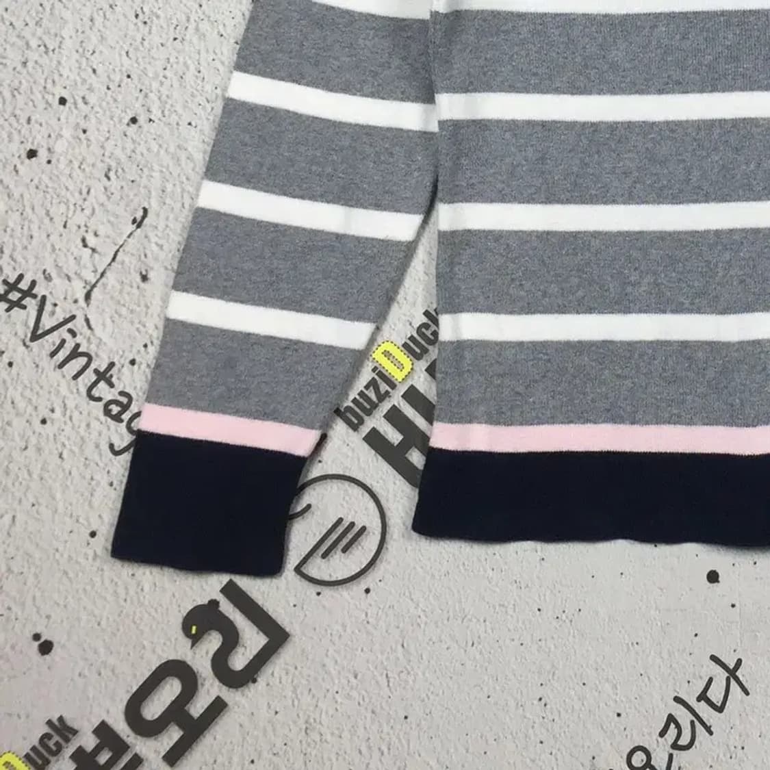 타미힐피거 TOMMY 여성 보트넥 니트 그레이 L 2400097 상품이미지4