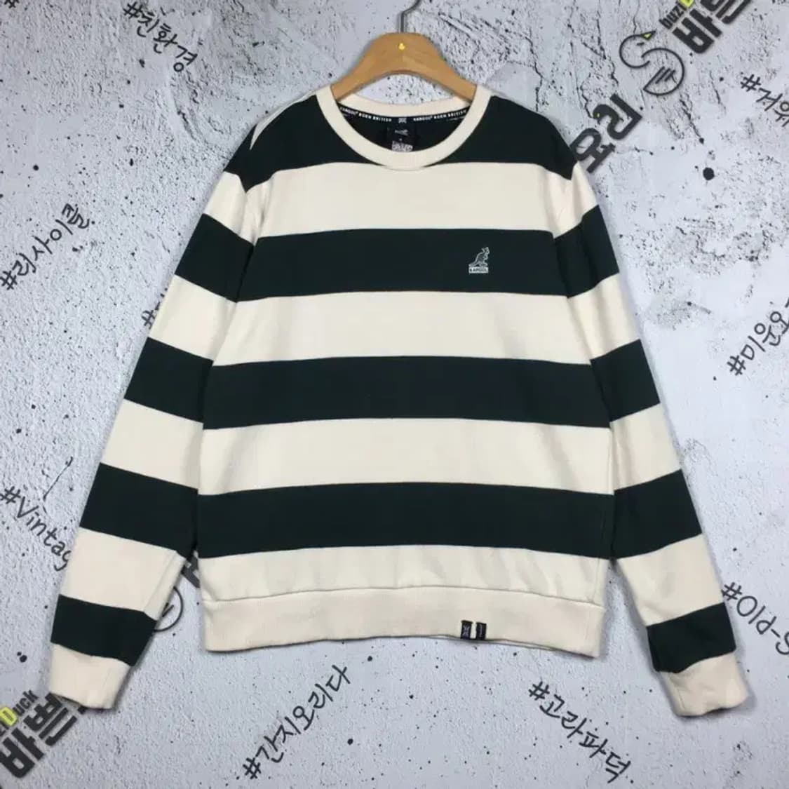 캉골 KANGOL 스웻 맨투맨 딥그린&크림 M 2200217 상품이미지1