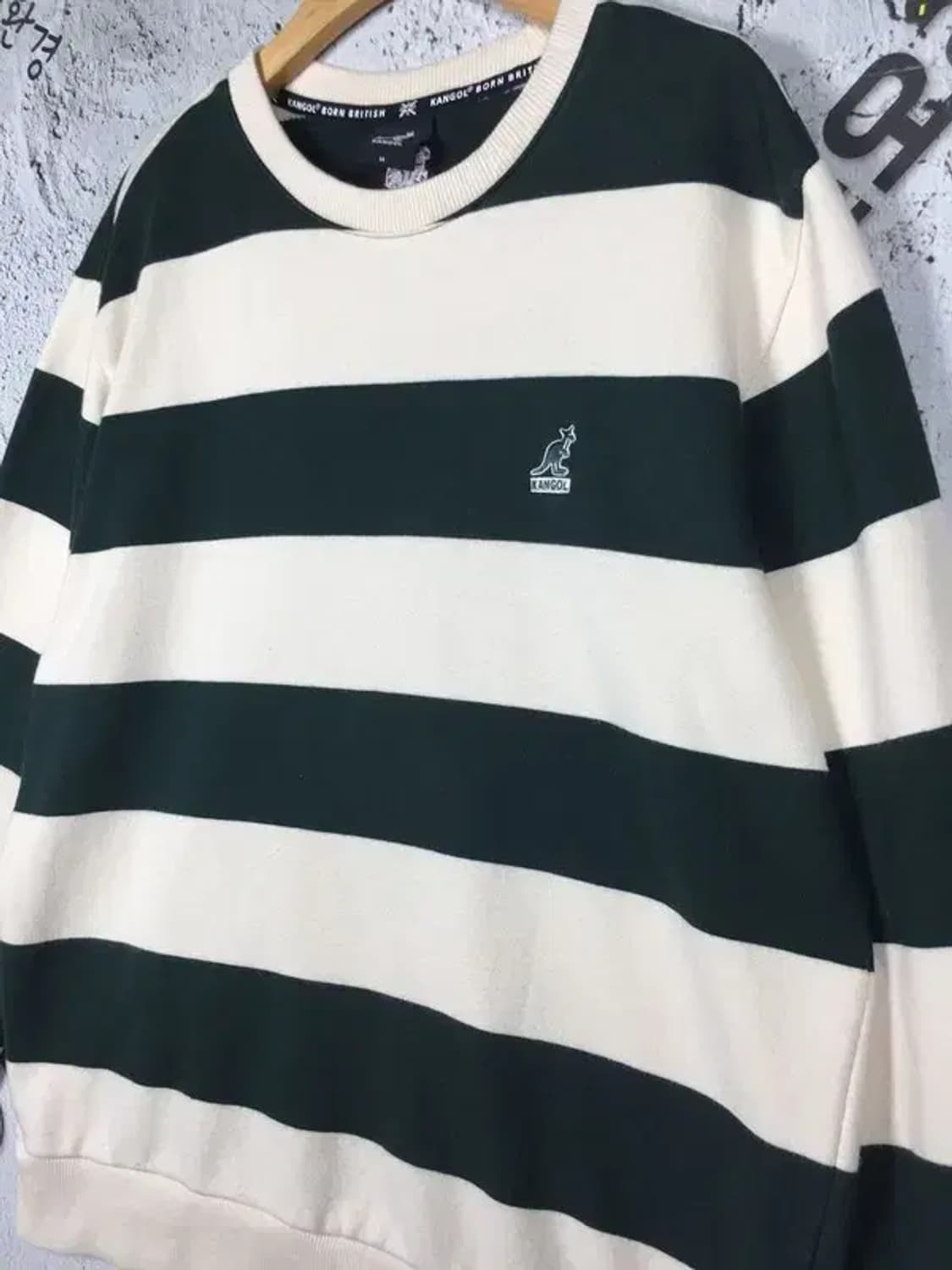 캉골 KANGOL 스웻 맨투맨 딥그린&크림 M 2200217 상품이미지3