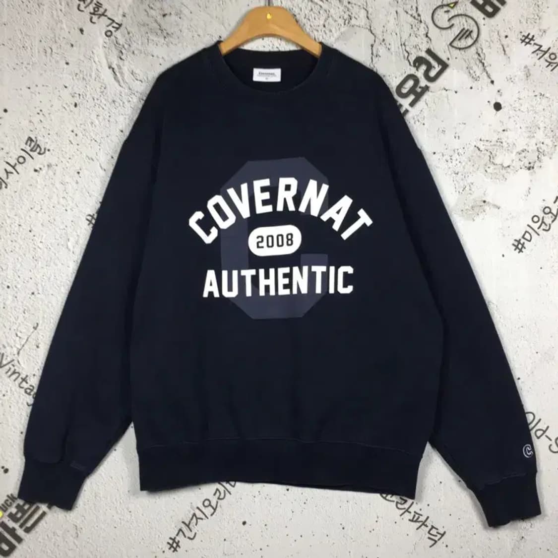 커버낫 COVERNAT 아치로고 스웨트 맨투맨 네이비 L 2200218 상품이미지1