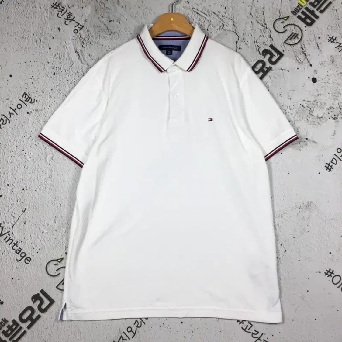 타미힐피거 TOMMY 반팔 카라티 화이트 L 1000474 상품이미지1