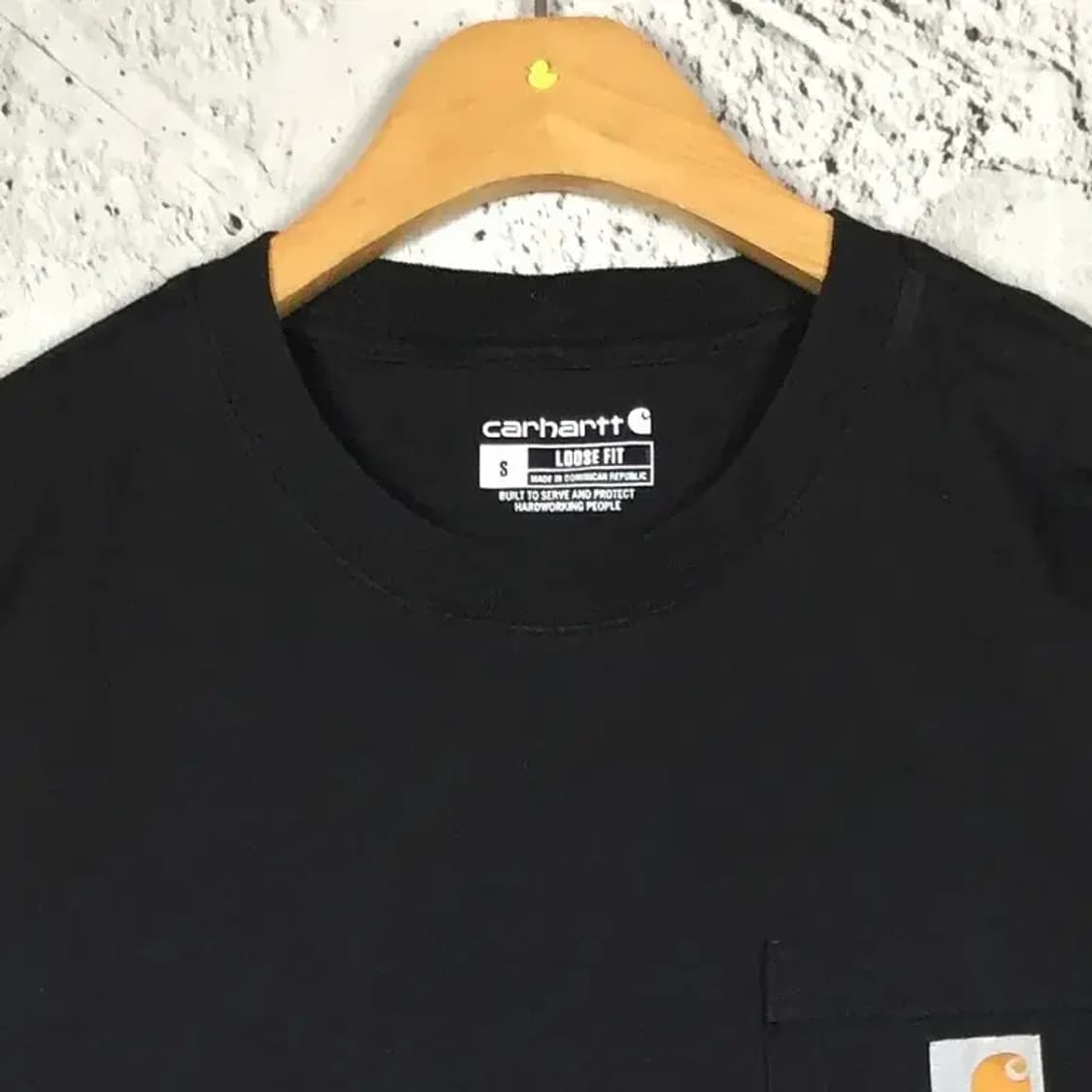 칼하트 CARHARTT 루즈핏 포켓 반팔 티 블랙 S 1000478 상품이미지4
