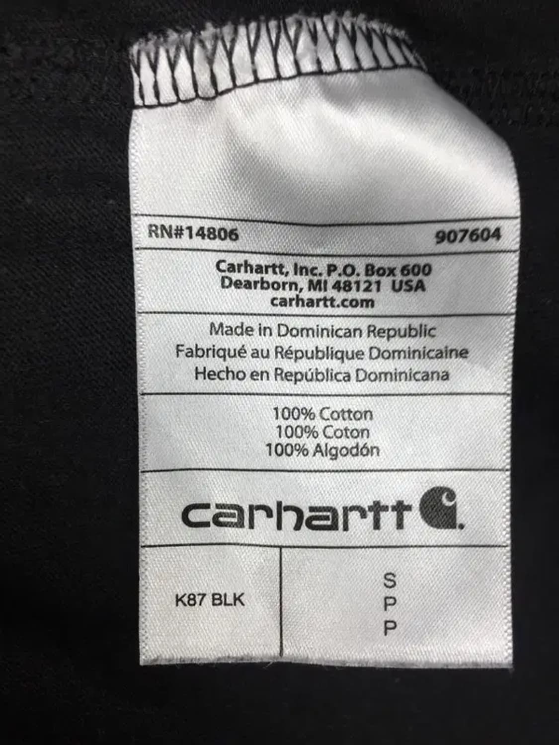 칼하트 CARHARTT 루즈핏 포켓 반팔 티 블랙 S 1000478 상품이미지8