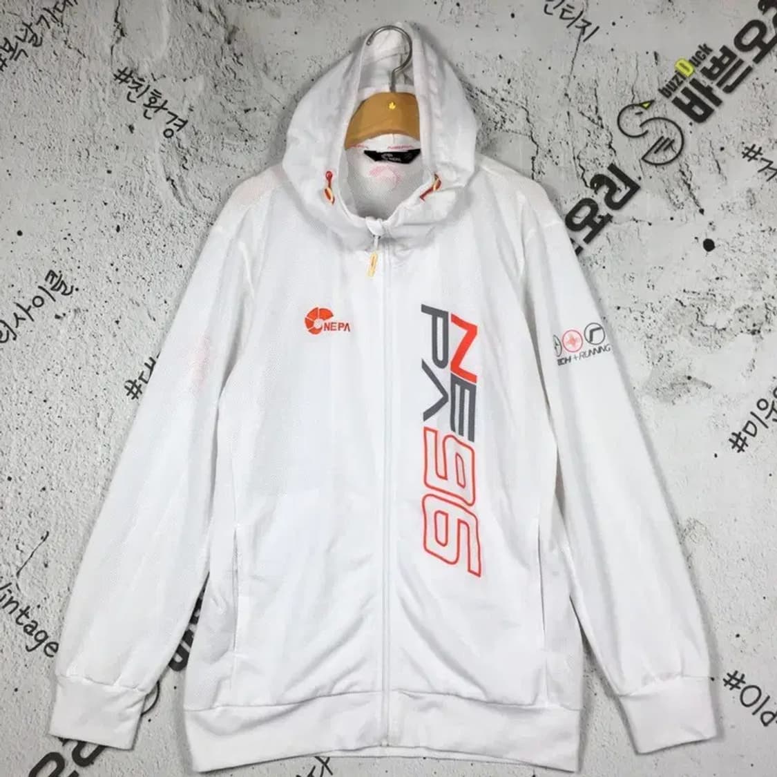 네파 NEPA 테크 런닝 후드 집업 바람막이 화이트 95 3800172 상품이미지1