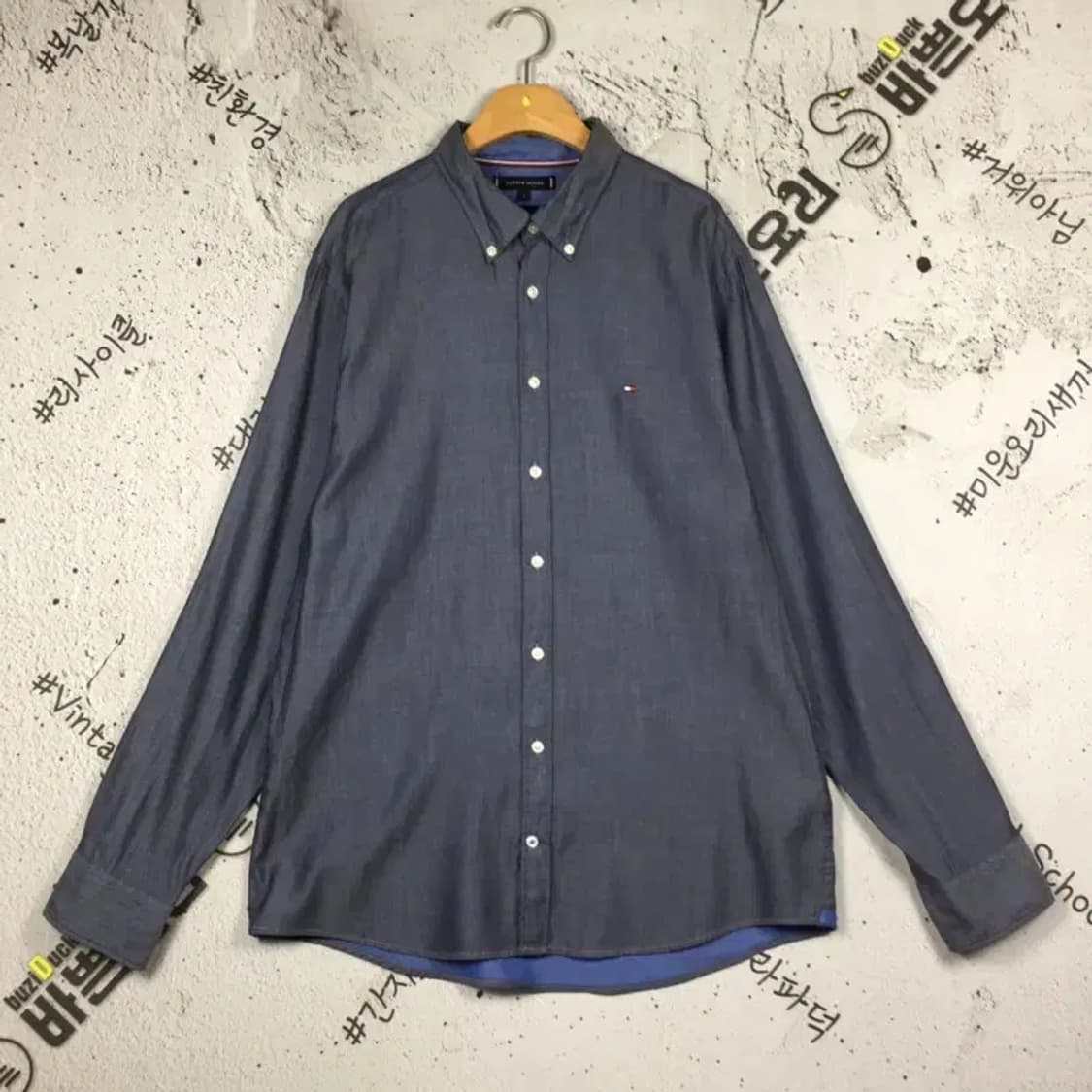 타미힐피거 TOMMY 긴팔 셔츠 남방 그레이 L 1100326 상품이미지1