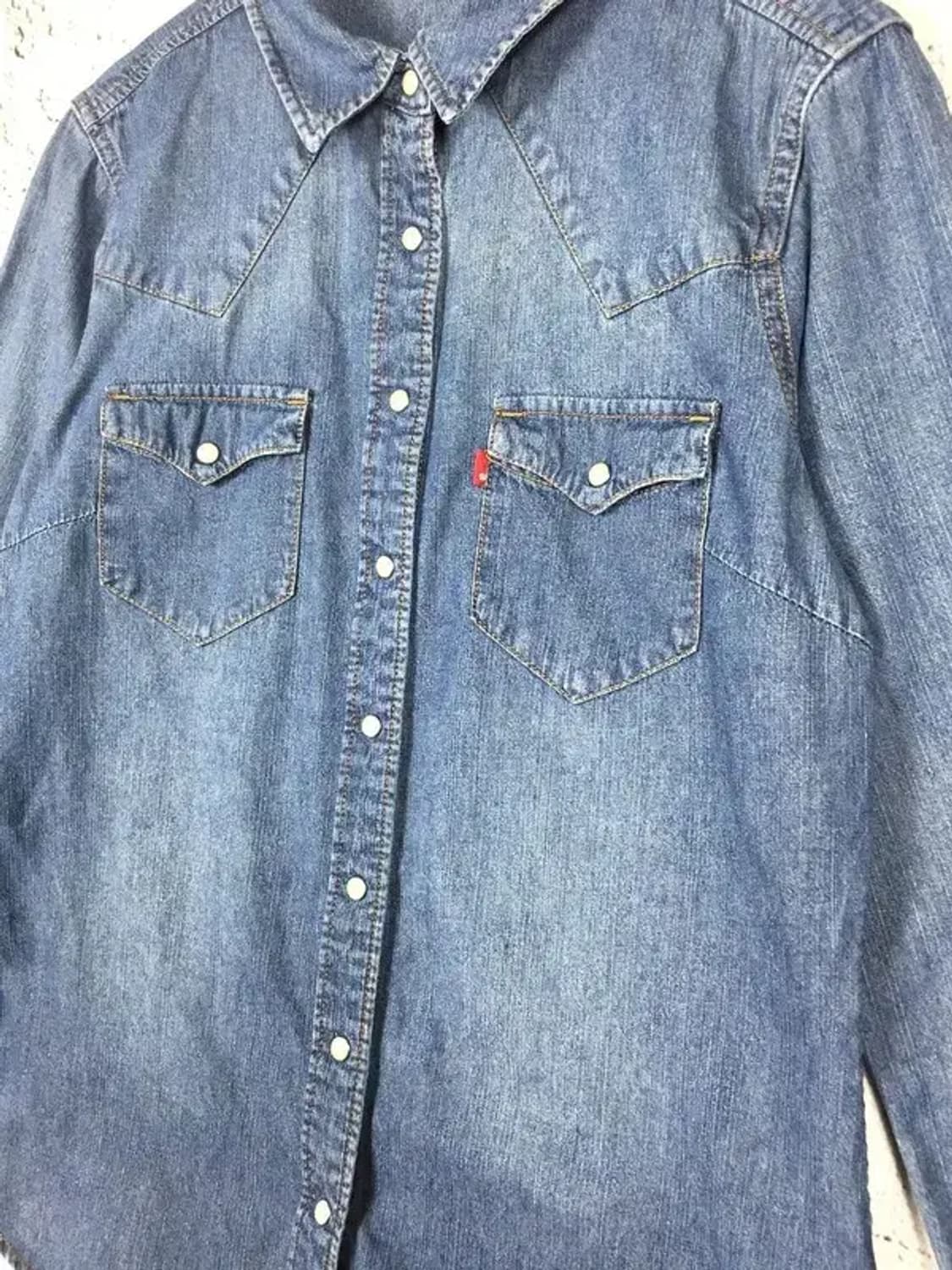 리바이스 LEVI'S 여성 중청 데님 셔츠 네이비 M 1100325 상품이미지5