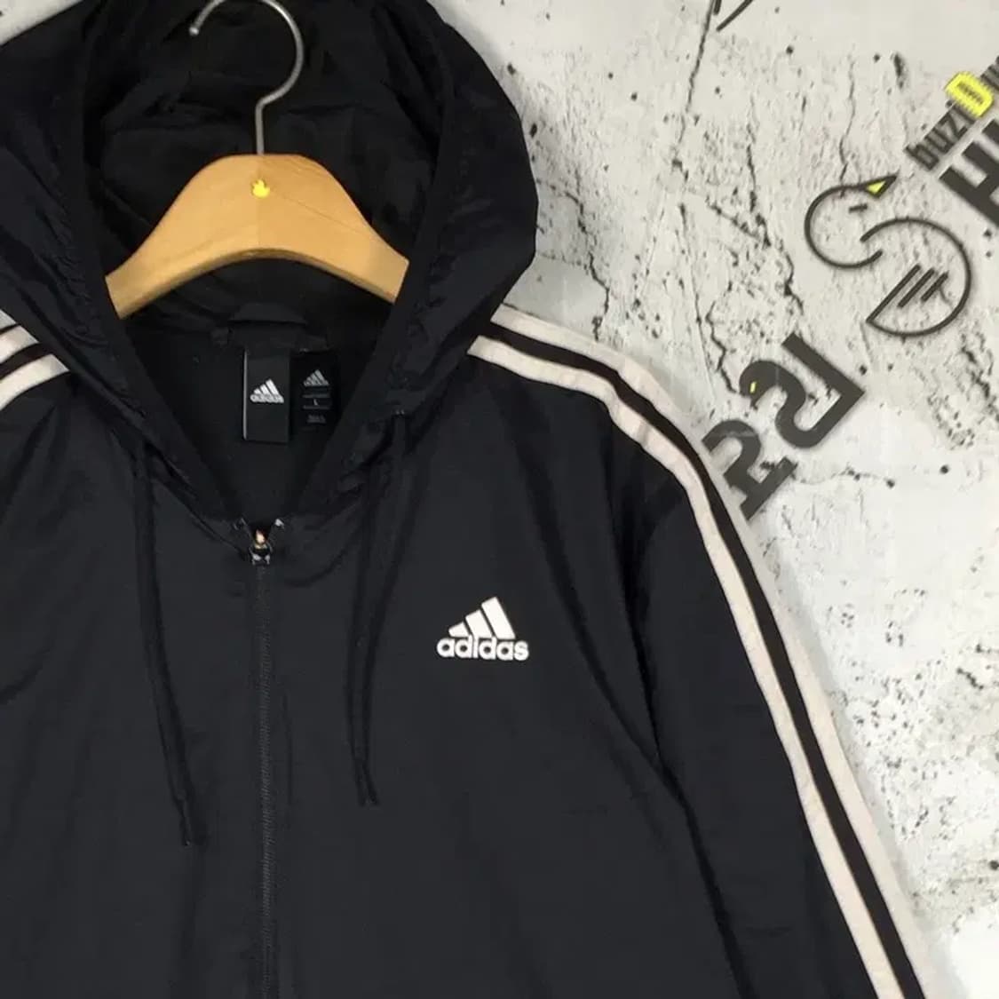 아디다스 ESS WIND 후드 집업 바람막이 자켓 블랙 L 3800176 상품이미지5