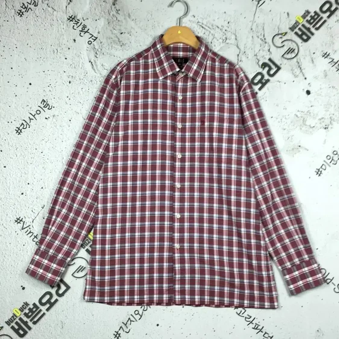 닥스 DAKS 긴팔 셔츠 와인 타탄체크 100 1100328 상품이미지1