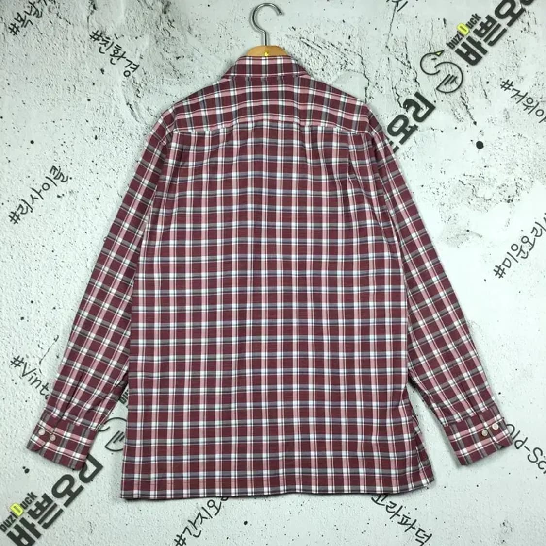 닥스 DAKS 긴팔 셔츠 와인 타탄체크 100 1100328 상품이미지2